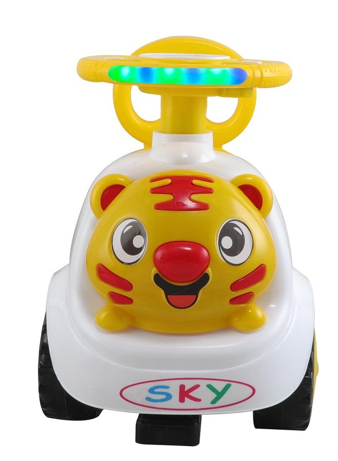 JoyRide Baby Tiger Rider Toy for Kids with Storage Compartment, Lights and Music for Boys Girls (Yellow Tiger) - Image 3